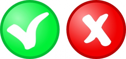 Green Check Red X Clip Art