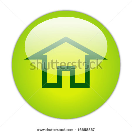 Green Home Button Icon Green Home Button Icon