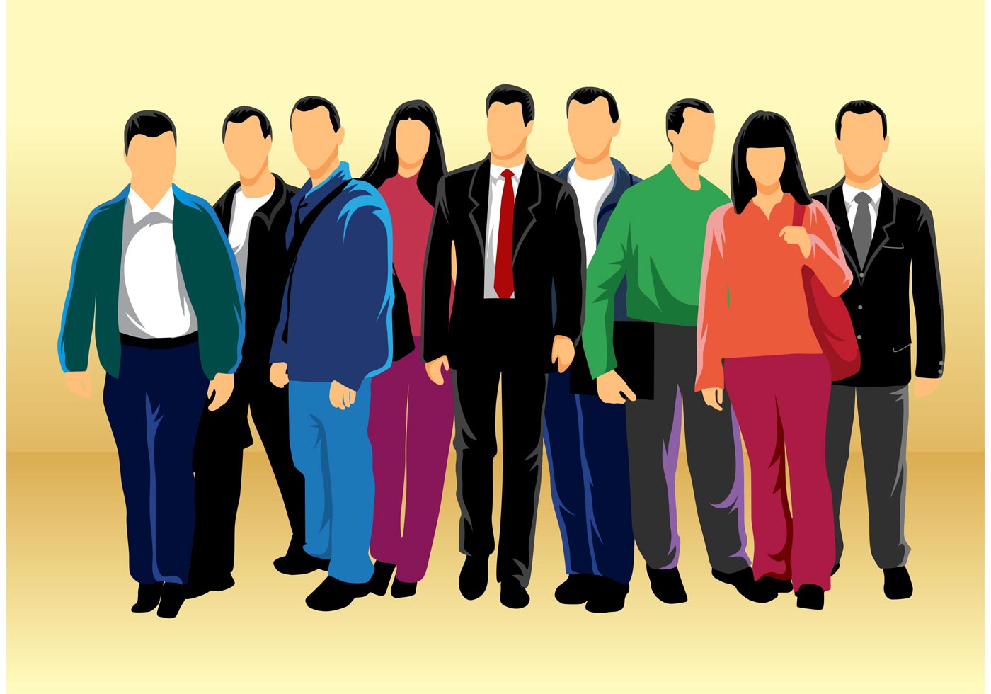 Group of People Vector Art