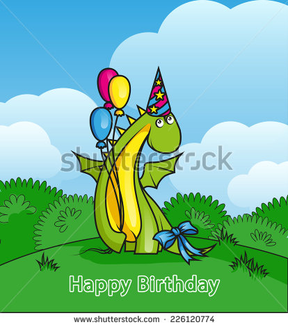 Happy Birthday Cute Cartoon Dinosaurs