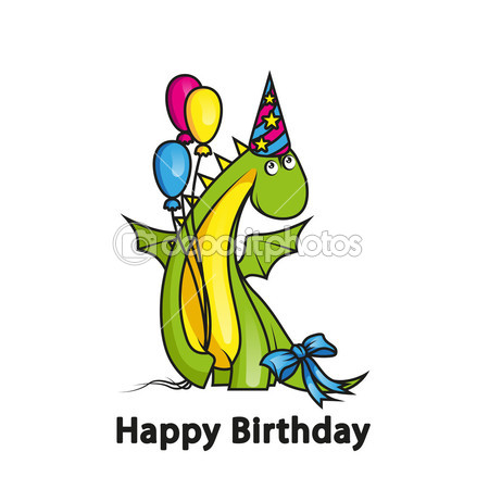 Happy Birthday Dragon Cartoon