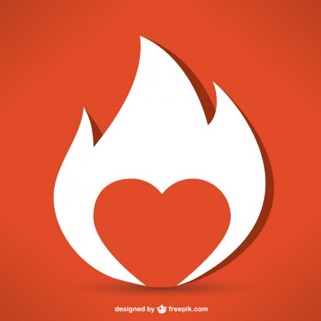 Heart On Fire Vector Graphics