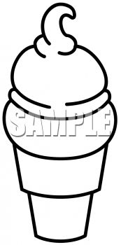 Ice Cream Cone Clip Art Black and White