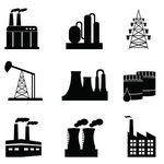 Industrial Manufacturing Plant Icon Industrial Manufacturing Plant Icon