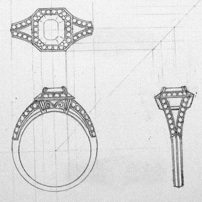 Jewelry Design Drawing Perspective