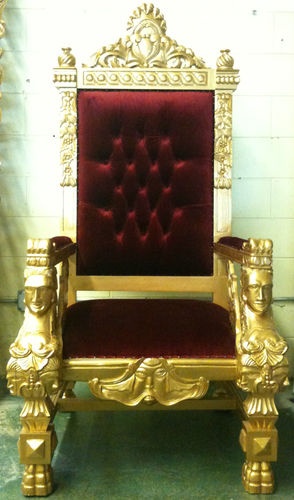 King and Queen Throne Chairs Gold