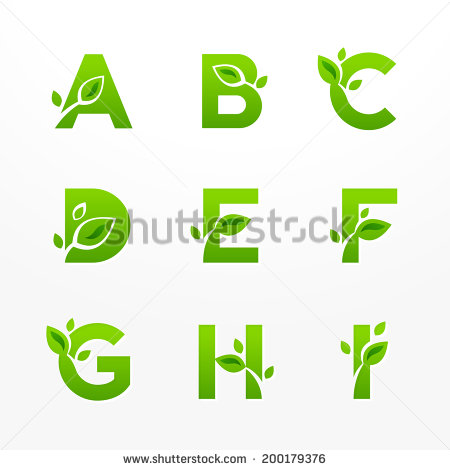 Leaf and Green Logo with Letters