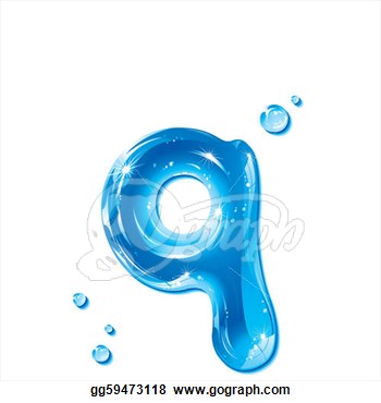 Liquid Water Letters Alphabet Q