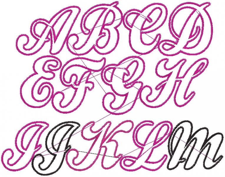 Machine Embroidery Script Applique Font Machine Embroidery Script Applique Font