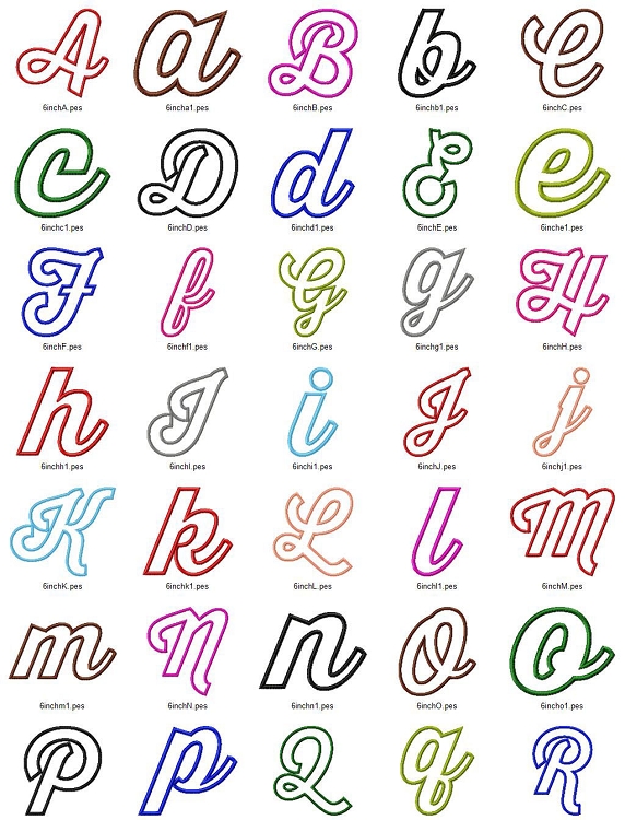 Machine Embroidery Script Applique Font Machine Embroidery Script Applique Font