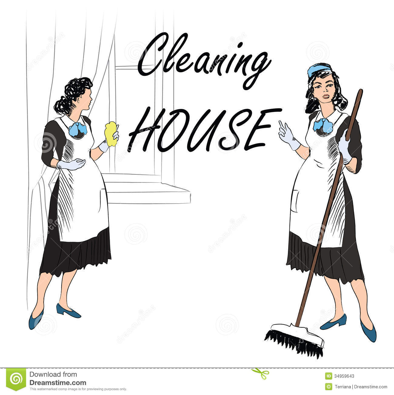 Maid Cleaning Service Clip Art