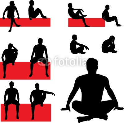 Man Silhouette Sitting Vector