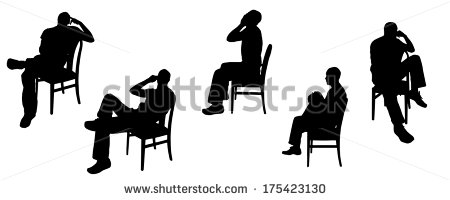 Man Silhouette Sitting Vector