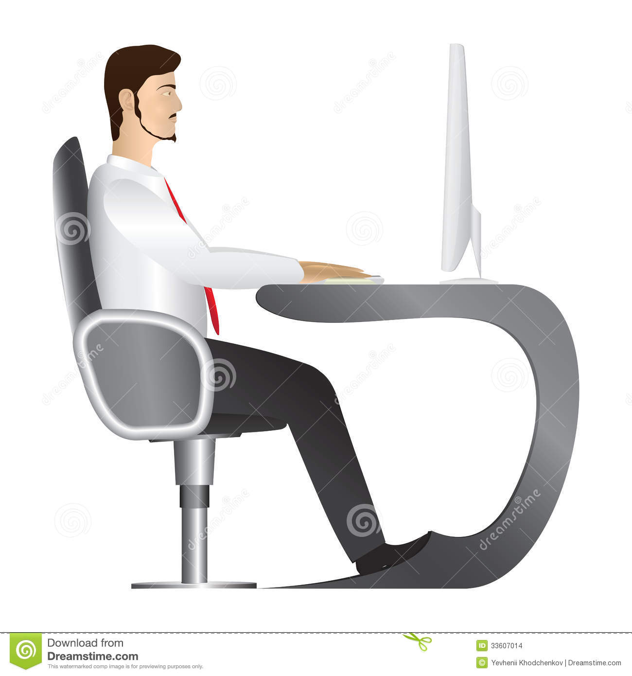 Man Working at Computer