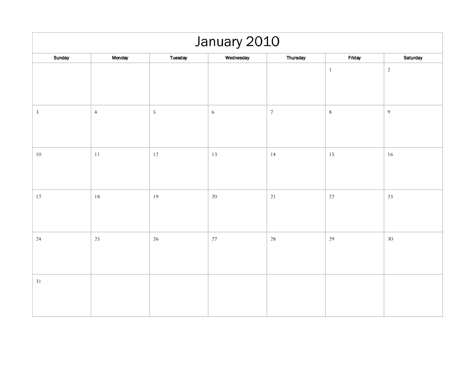 Microsoft Word Calendar Template