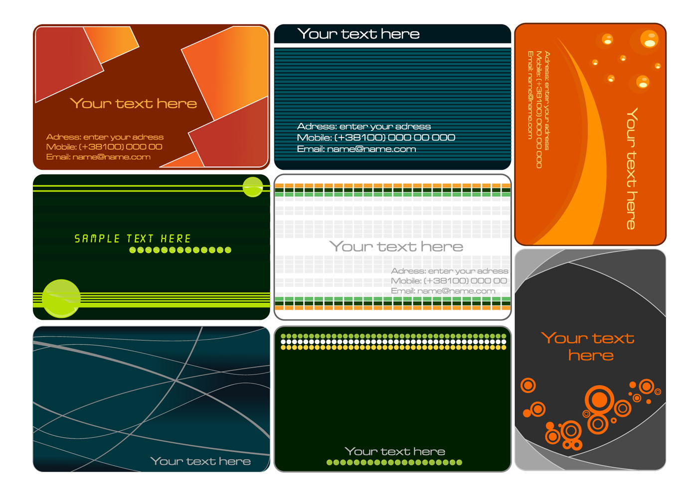 Name Card Design Template Name Card Design Template