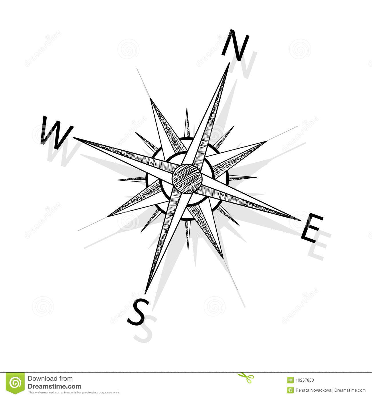 Nautical Compass Drawing