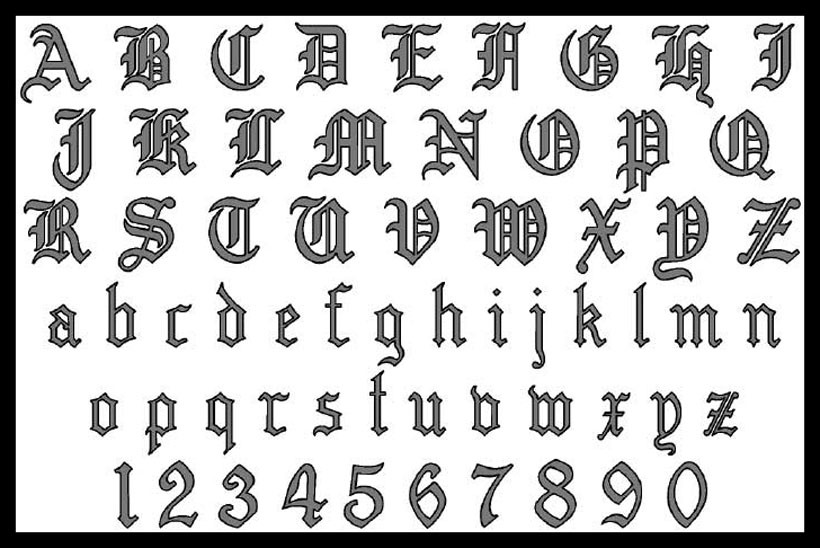 Old English Tattoo Fonts