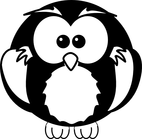 Owl Clip Art Black and White