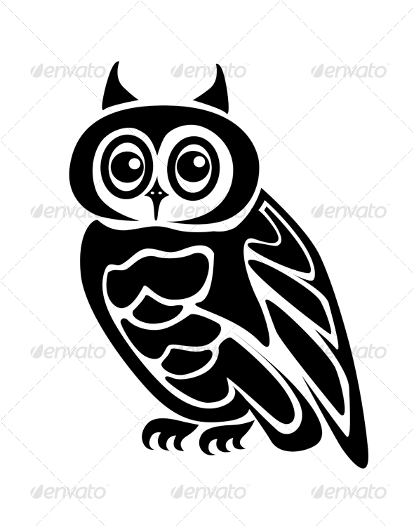 Owl Clip Art Black and White