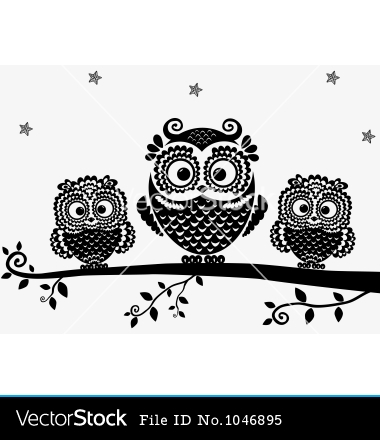 Owl Vector Black and White