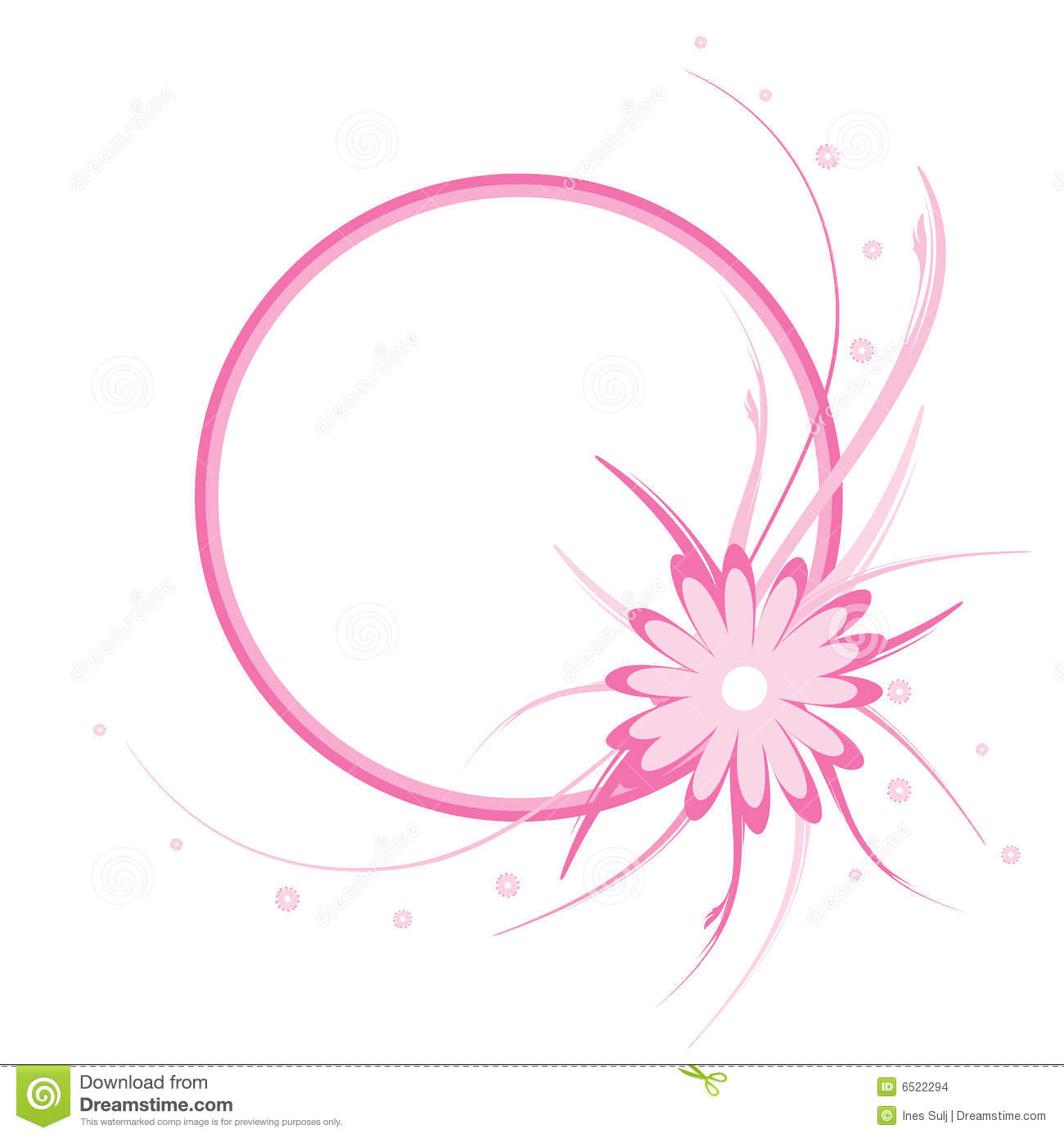 Pink Floral Frame Vector