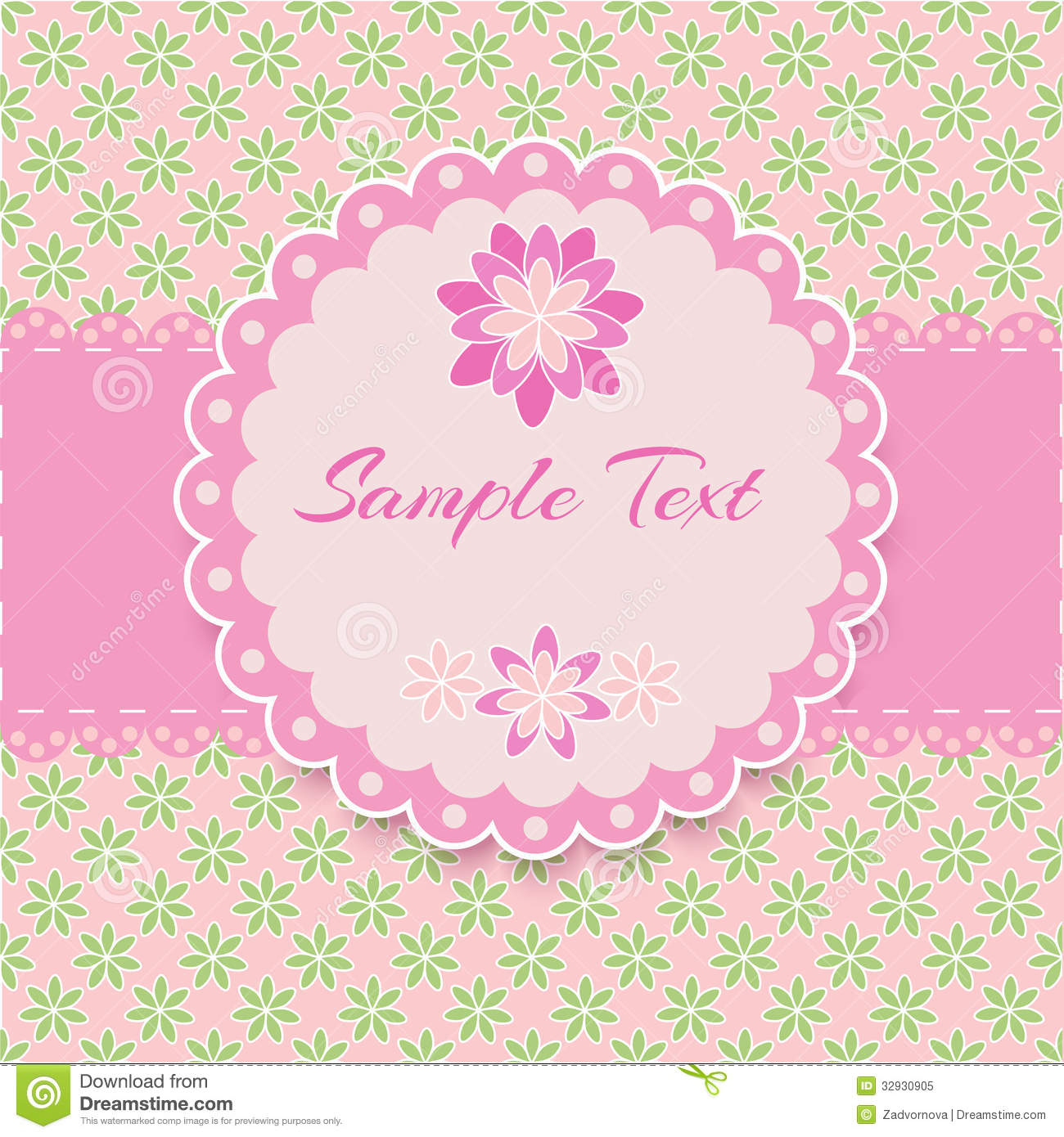 Pink Floral Frame Vector