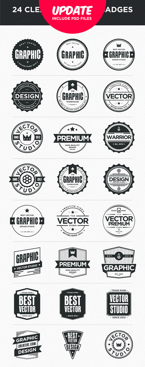 PSD Vintage Badges Template