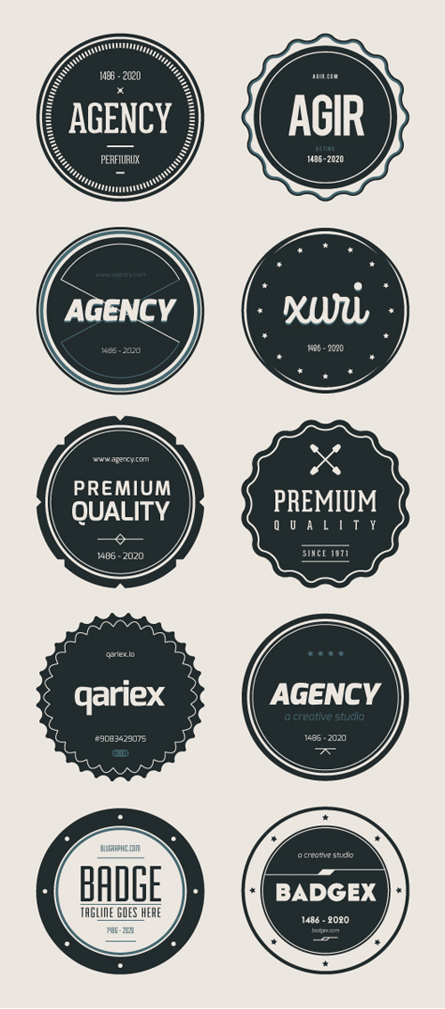 PSD Vintage Badges Template PSD Vintage Badges Template