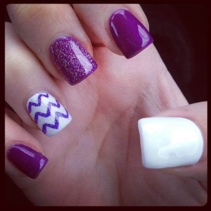 Purple Chevron Nails