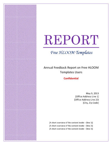 Report Cover Page Template Word