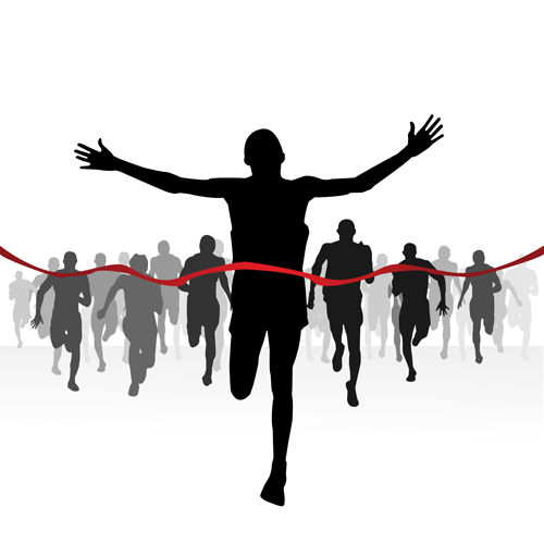 Running People Silhouette Vector