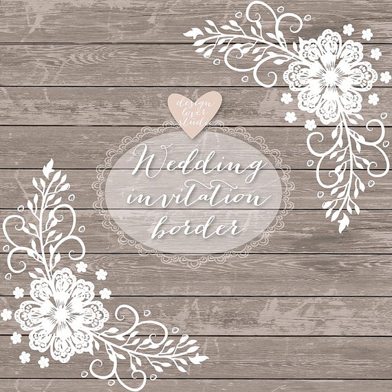 Rustic Wedding Lace Border Clip Art