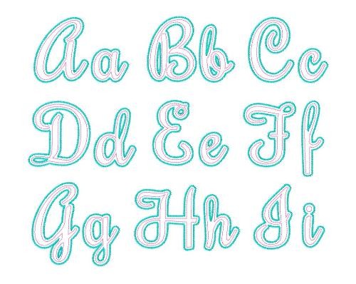 15 Cursive Applique Font Images