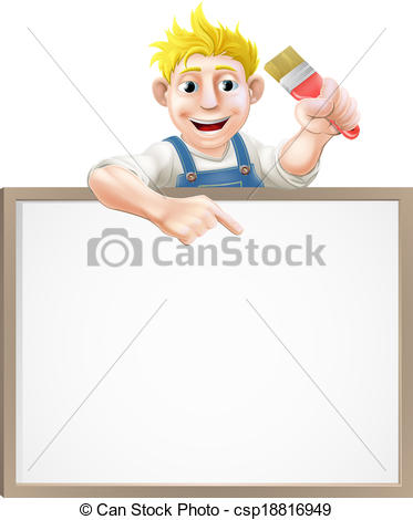 Sign Painter Cartoon Clip Art