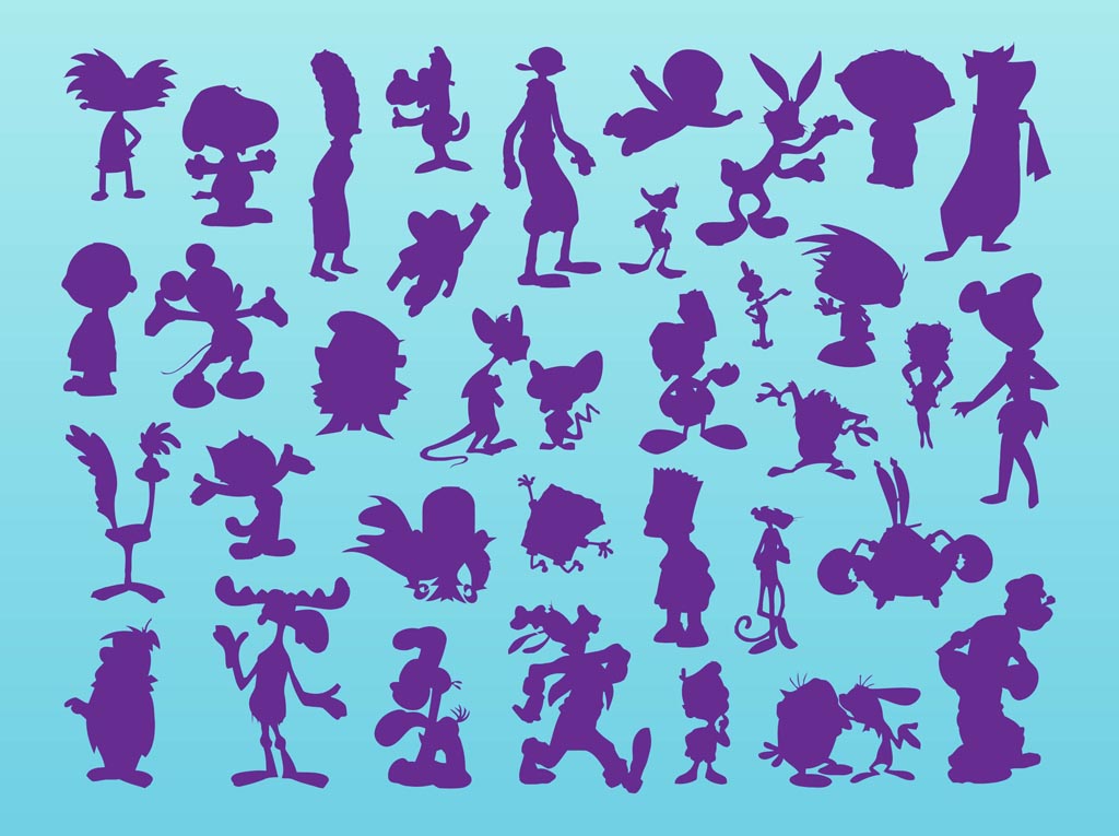 Silhouette Cartoon Characters