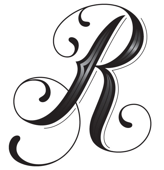 Tattoo Font Letter R