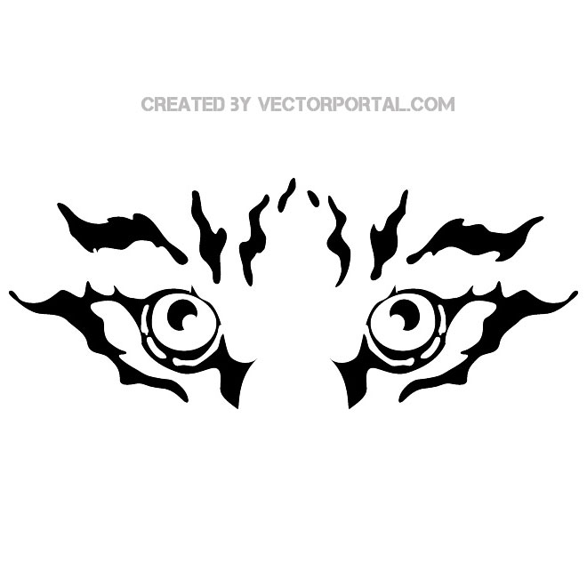 Tiger Eyes Clip Art Vector