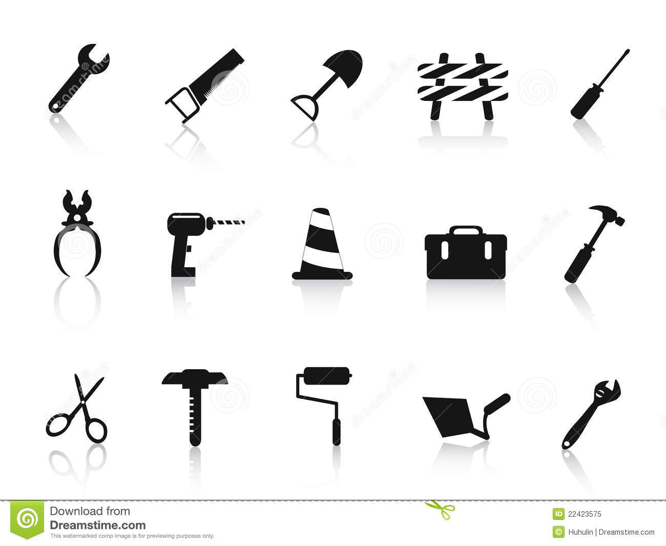 Tools Icons Black and White