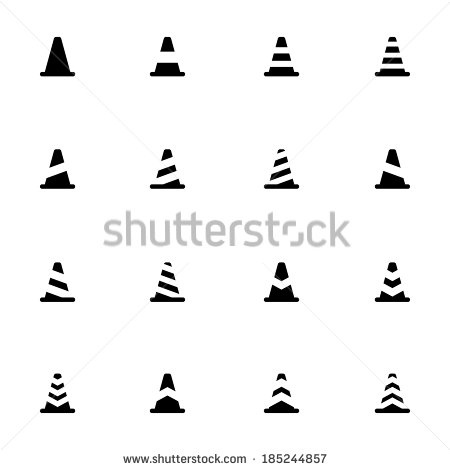 Traffic Cone Clip Art Black and White