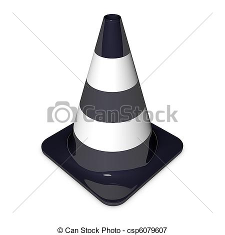 Traffic Cone Clip Art Black and White