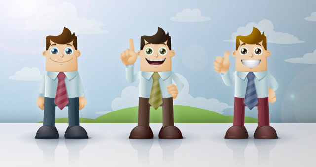 Vector Business Man Cartoon Character