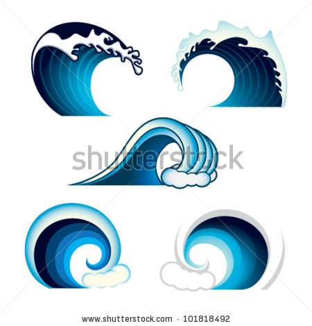 Vector Ocean Waves Silhouette