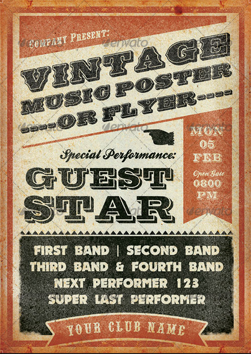 Vintage Flyer Template Free Vintage Flyer Template Free