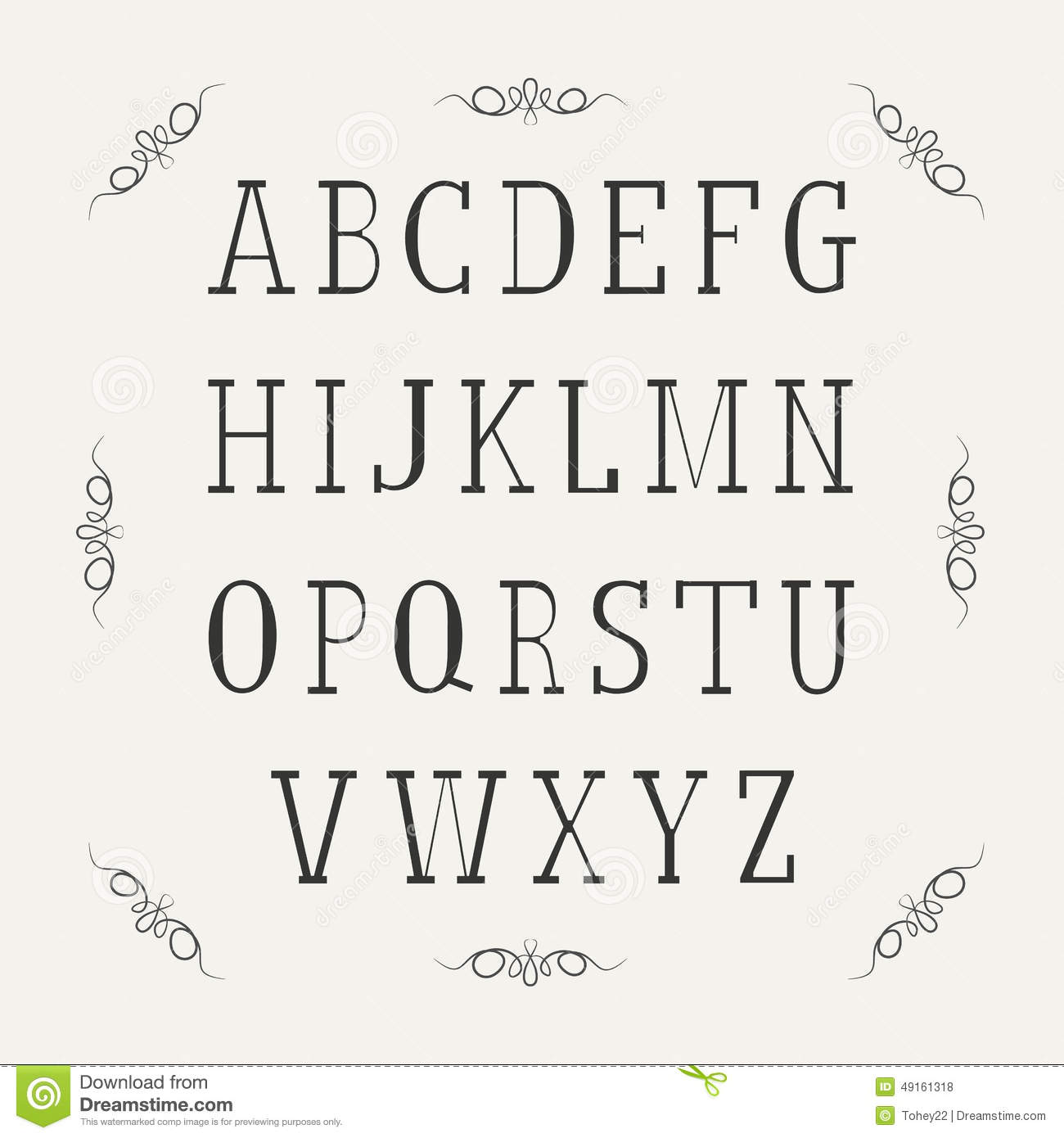 Vintage Font Alphabet Letters