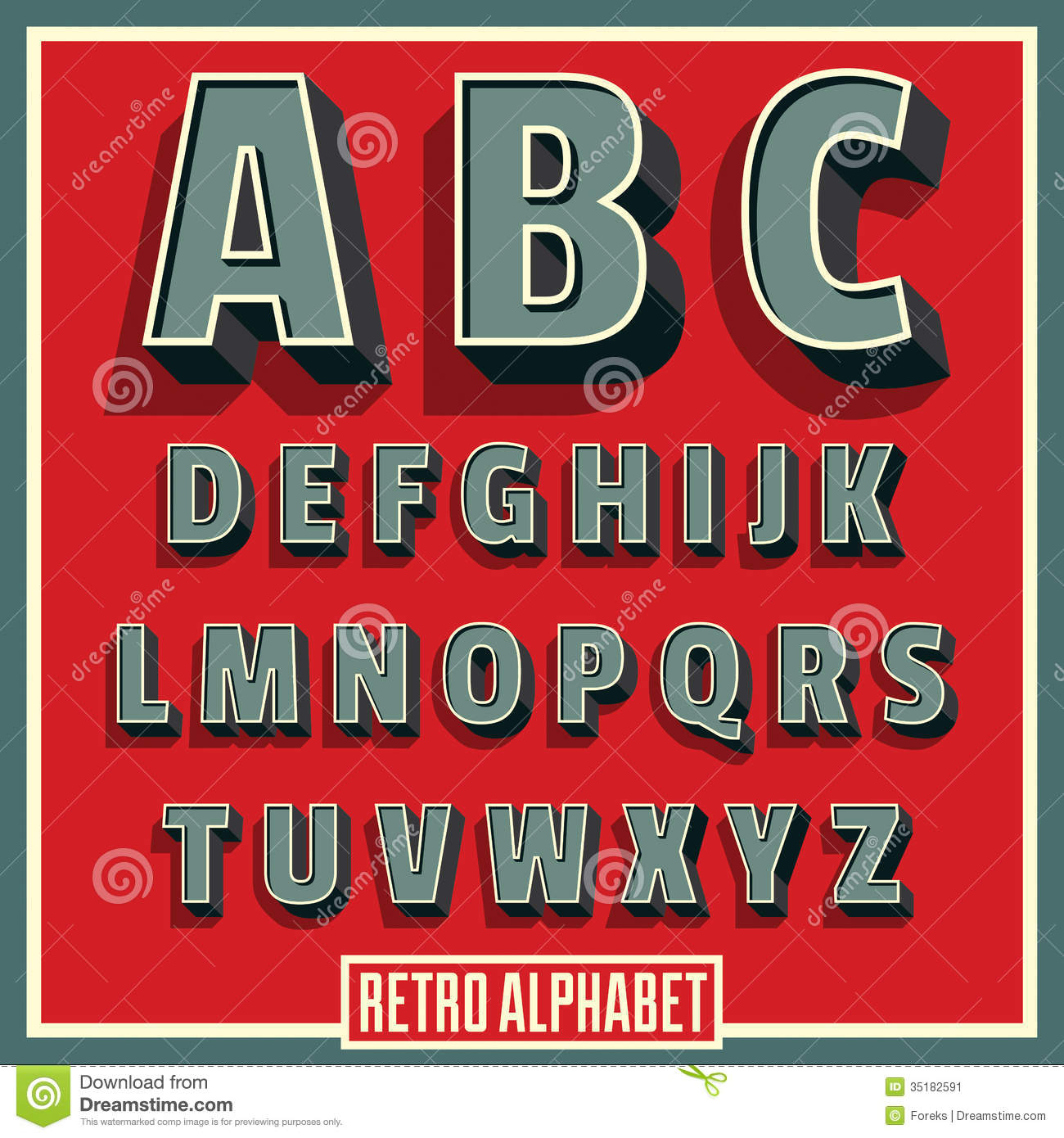 Vintage Font Alphabet Letters