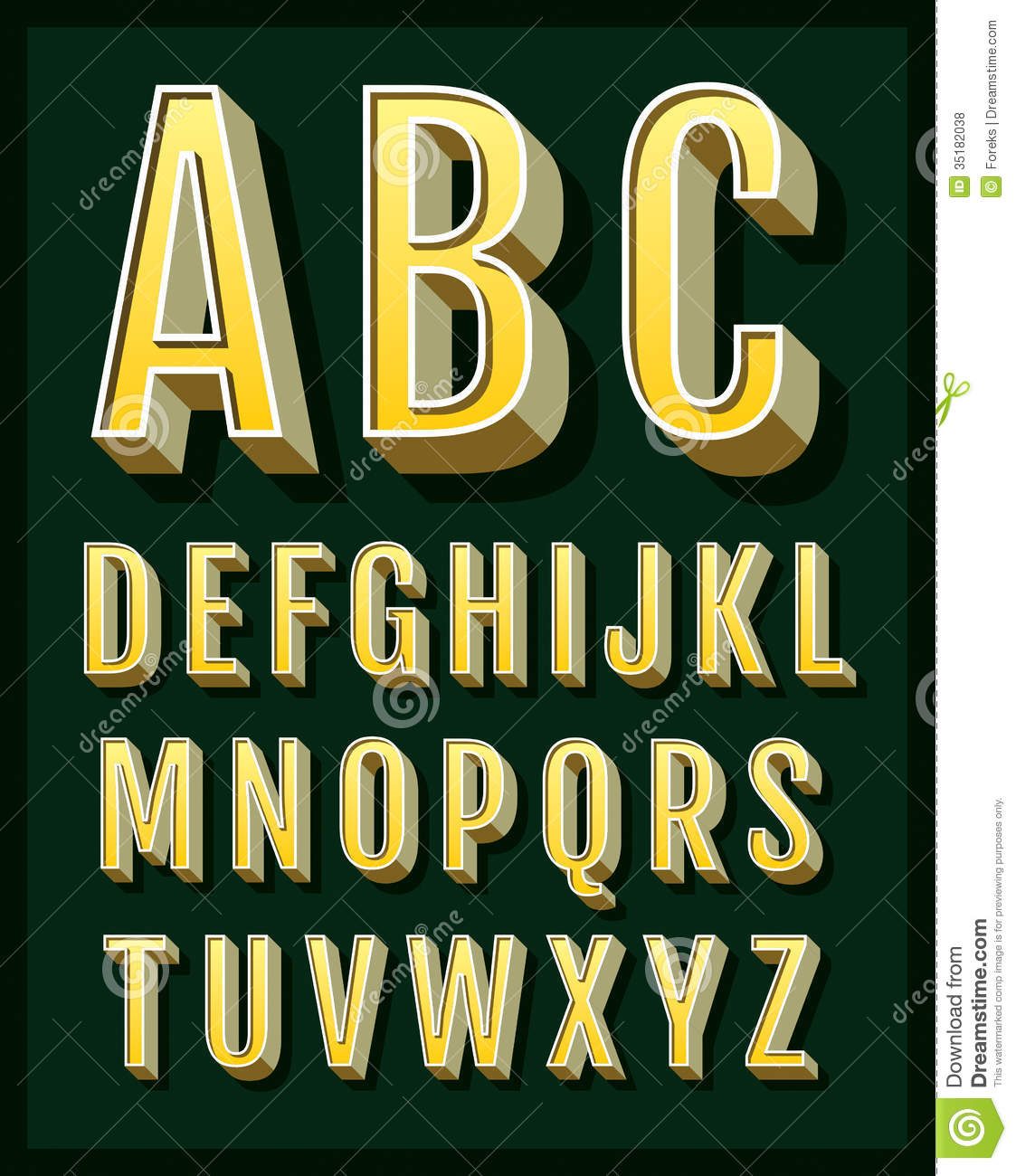 Vintage Font Alphabet Letters