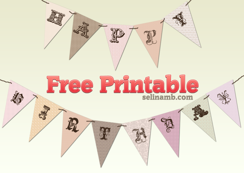 Vintage Happy Birthday Banner Printable Free