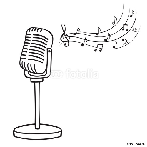 Vintage Microphone Music Notes Vintage Microphone Music Notes