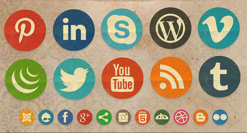 Vintage Social Media Icons Free